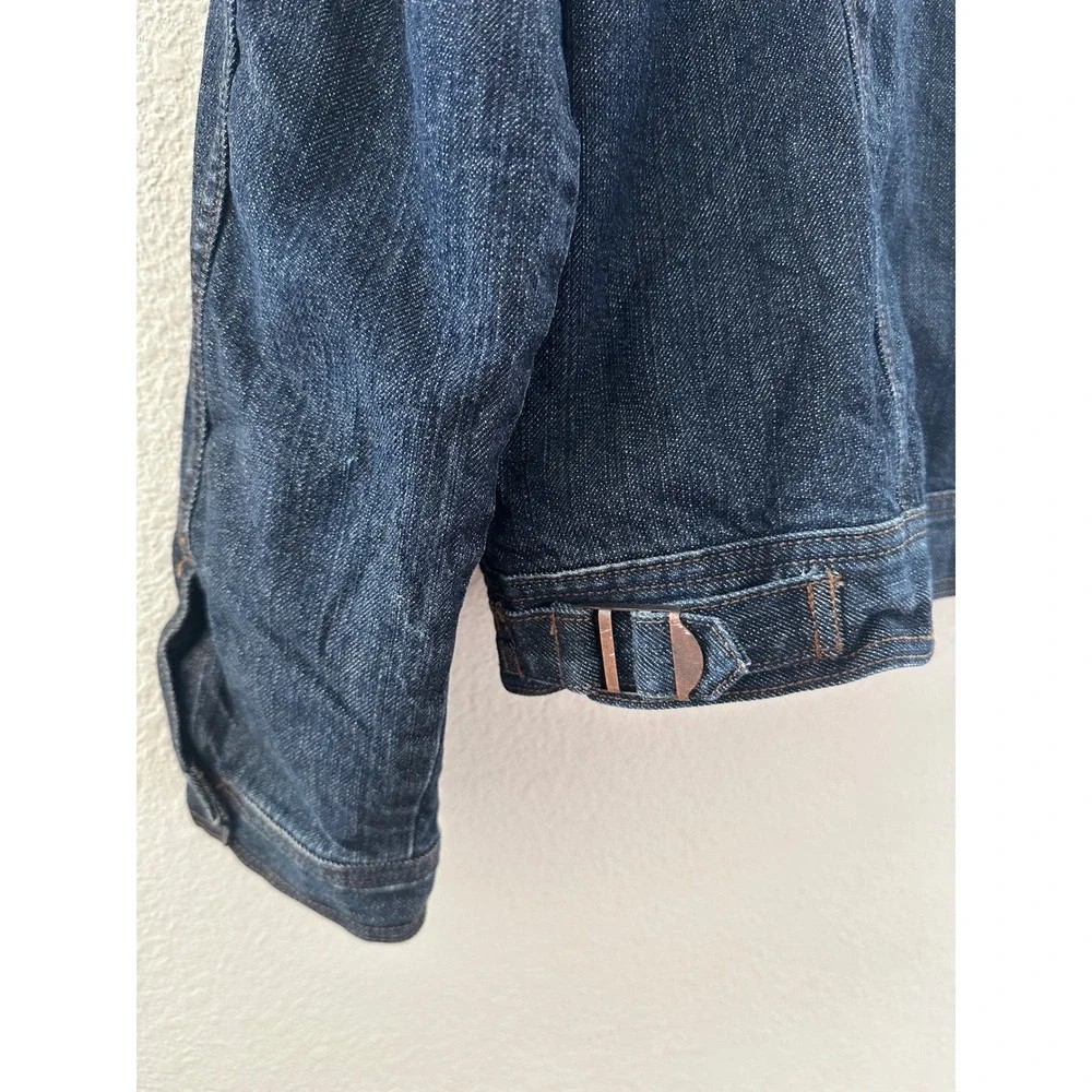 Calvin Klein Jeans Denim Trucker Jacket Mens XL Blue Sherpa Collar Americana
